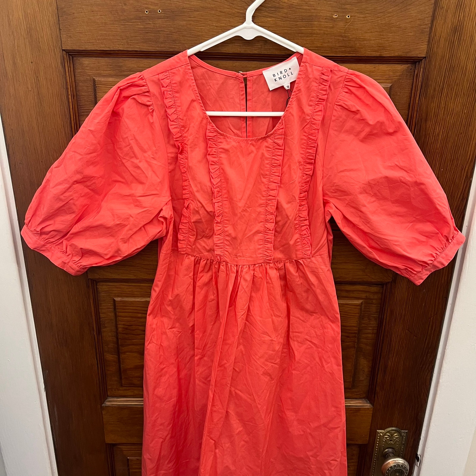 Bird & Knoll Rosalie Dress In Watermelon Red/Pink Size Xs Nwt's $470 Women's — image 2 of 8